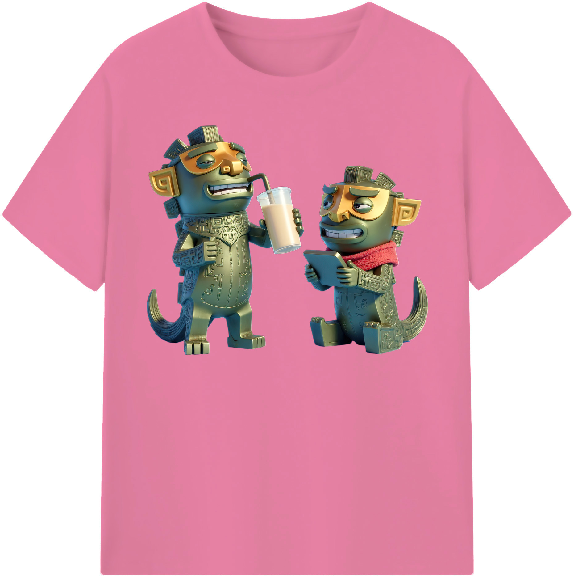 （画像用） Ne Zha 2 ナタ 魔童の大暴れ 綿100％半袖Tシャツ（フロントプリント）